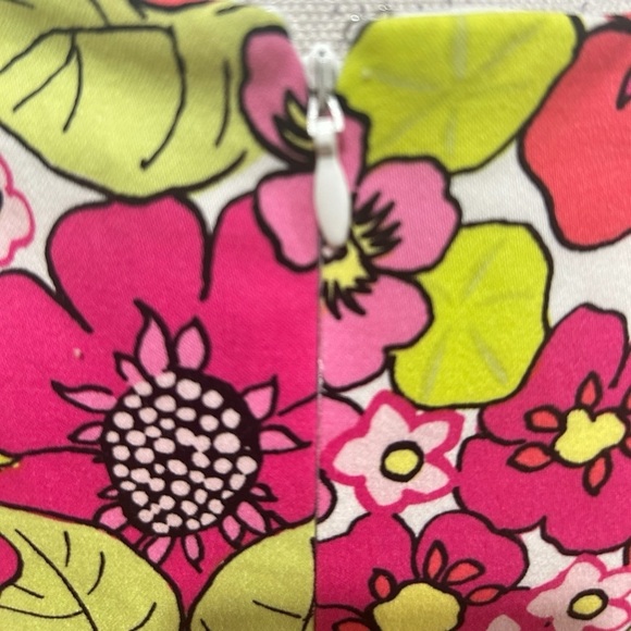 Pappagallo sleeveless sheath dress bold floral print scalloped hems lined sz 12 - Picture 9 of 12